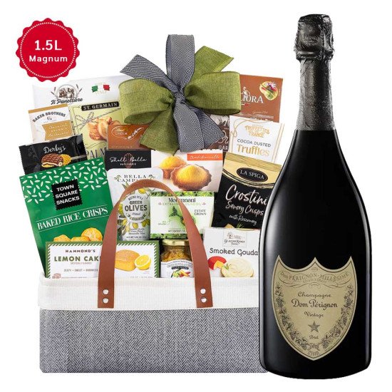 Dom Perignon Brut Magnum Gourmet Gift Basket - 1.5 Liter Dom Perignon Brut Magnum Gourmet Gift Basket - 1.5 Liter