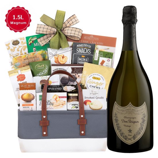 Dom Perignon Brut Magnum and Gourmet Gift Basket