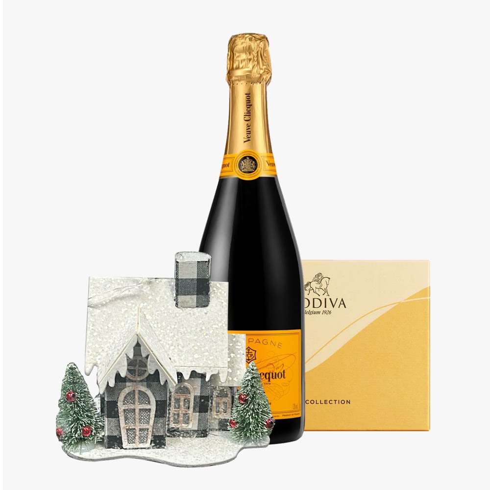 新品2本セット_Veuve Clicquot シャンパン_クリスマス&年末年始 Housewarming Veuve Clicquot and Chocolate Gift Set