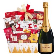 Krug Grande Cuvee and Godiva Holiday Gift Basket 