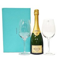 Krug Grande Cuvee and Tiffany Crystal Glasses Krug Grande Cuvee and Tiffany Crystal Glasses