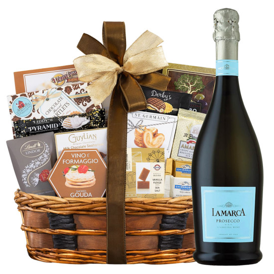 Bon Appetit Gourmet Gift Basket with La Marca Prosecco