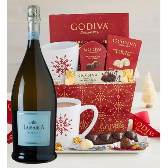 Lamarca Prosecco with Assorted Chocolate Gift Basket with Mug