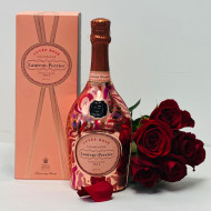Laurent Perrier Cuvee Rose Petal Robe Champagne And Flowers Gift Set