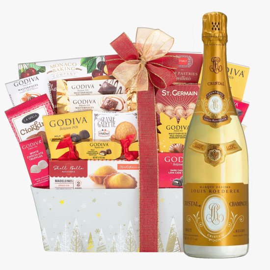 Louis Roederer Cristal Holiday Wishes Gift Basket