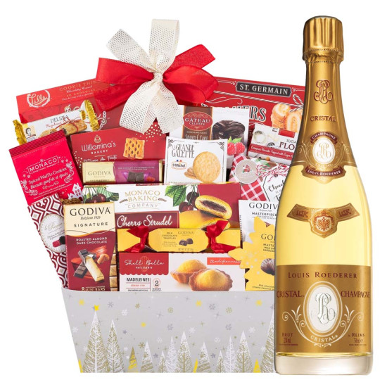 Louis Roederer Cristal Holiday Wishes Gift Basket