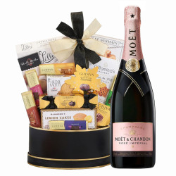 Moët & Chandon Rose Champagne And Golden Godiva Gift Basket