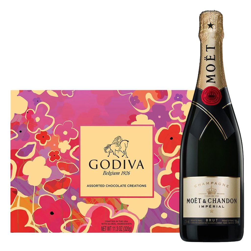 Moet Champagne & Godiva Chocolate Gift Set