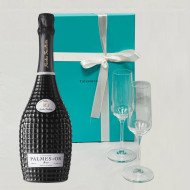 Nicolas F Palmes Brut Champagne with Tiffany & Co. Flute Gift Set
