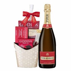 Piper Heidsieck Champagne And Godiva Chocolate Gift Basket