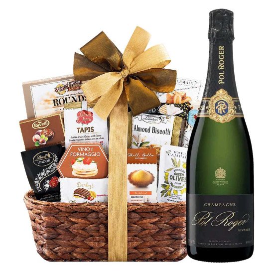 Pol Roger Brut Vintage Champagne And Bon Appetit Gift Basket
