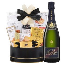 Pol Roger Cuvee Sir Winston Churchill Champagne And Black Godiva Gift Basket