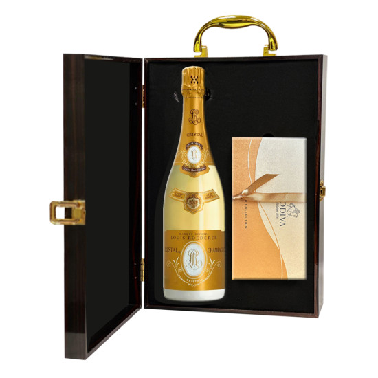 Louis Roederer Cristal Champagne With Godiva 8 Pc Chocolates Box Louis Roederer Cristal Champagne With Godiva 8 Pc Chocolates Box