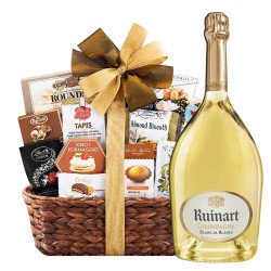 Ruinart Blanc de Blancs Champagne and Gourmet Gift Basket