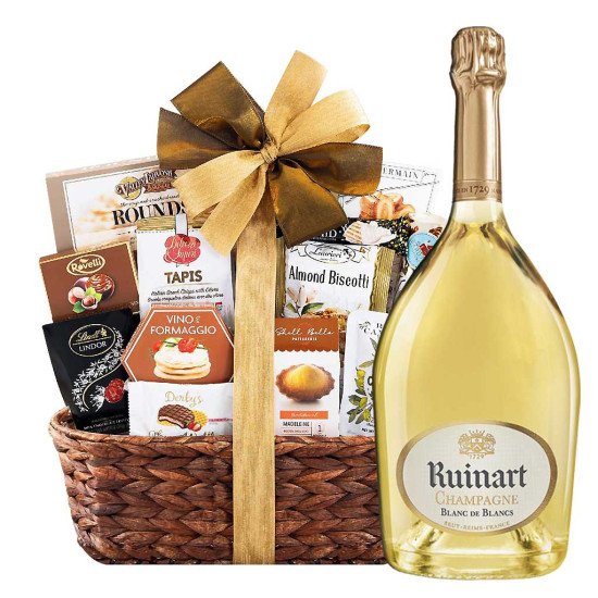 Ruinart Blanc de Blancs Champagne and Gourmet Gift Basket Ruinart Blanc de Blancs Champagne and Gourmet Gift Basket