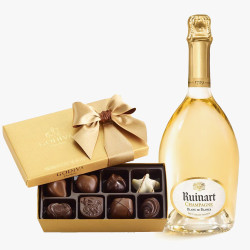 Ruinart Champagne Blanc de Blancs and Godiva 8pc Chocolate Box