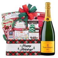 Season's Greetings Gift Basket with Veuve Clicquot