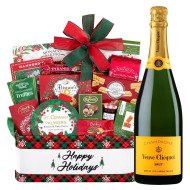 Season's Greetings Gift Basket with Veuve Clicquot
