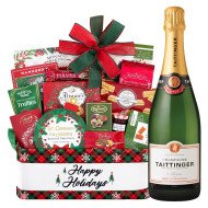 Taittinger Brut La-Francaise Champagne With Holiday Gift Basket  Taittinger Brut La-Francaise Champagne With Holiday Gift Basket