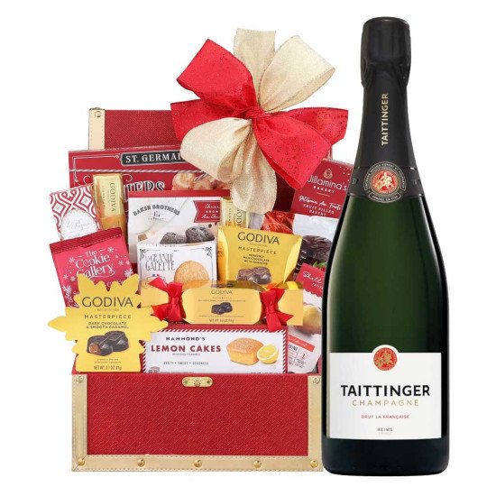 Taittinger Brut La Francaise & Golden Gift Basket