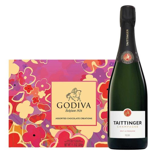 Taittinger Brut Champagne With 26PC Godiva Taittinger Brut Champagne With 26PC Godiva