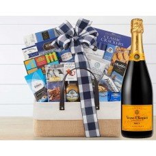 The Gourmet Delight Gift Basket With Veuve Clicquot