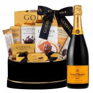 Veuve Clicquot With Godiva Black & Gold Celebration Gift Basket