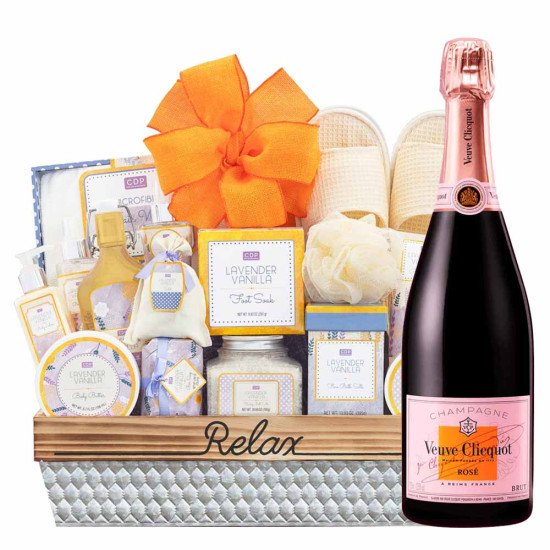 Veuve Clicquot Rosé Brut Champagne And Spa Gift Basket
