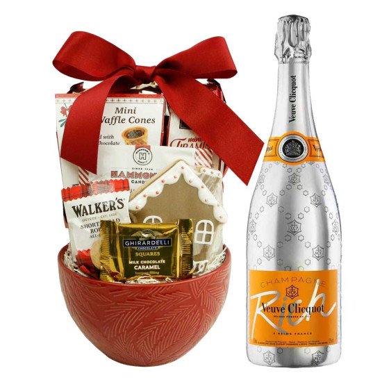 Veuve Clicquot Rose Champagne Gift Basket