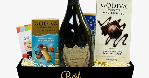 Dom Perignon Champagne Wedding Gift Basket