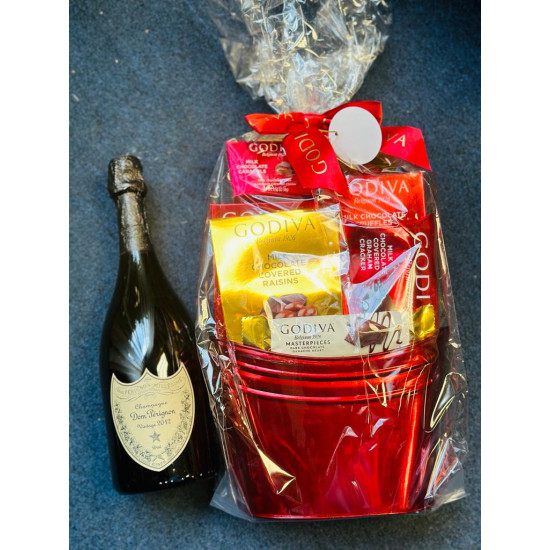 Dom Perignon Champagne with Godiva Chocolate Gift Basket Dom Perignon Champagne with Godiva Chocolate Gift Basket