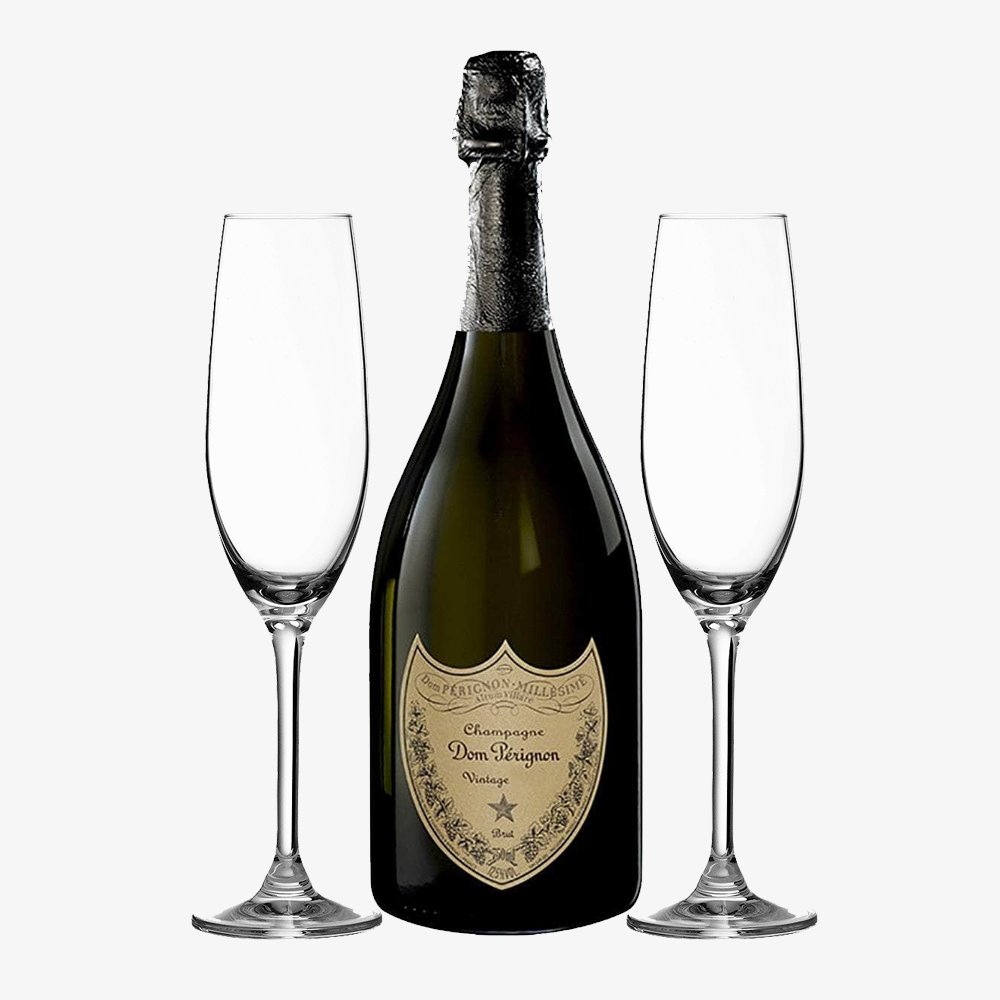 Dom Perignon Vintage Champagne Gift Set with Flutes