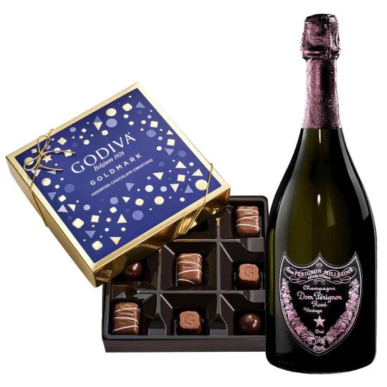 Dom Perignon Rose Champagne & Godiva Chocolates Gift Set Dom Perignon Rose Champagne & Godiva Chocolates Gift Set