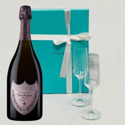 Dom Perignon Rose Champagne with Tiffany & Co. Flutes Gift Set