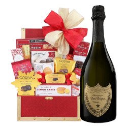 Dom Pérignon Vintage Brut Champagne With Golden Gift Basket