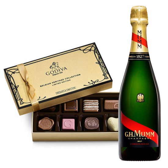 GH Mumm And Godiva Chocolate gift set GH Mumm And Godiva Chocolate gift set