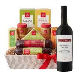 Louis M. Martini Napa Valley Cabernet Sauvignon Wine And Cheese Gift Basket