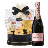Moët & Chandon Rose Champagne And Golden Godiva Gift Basket
