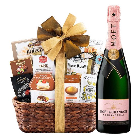 Bon Appetit and Moet & Chandon Rose Champagne Gift Basket