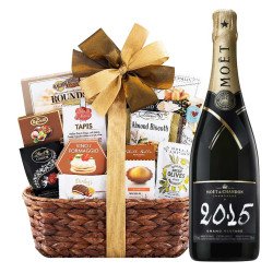 Moet & Chandon Grand Vintage 2015 Champagne With Bon Appetit Gourmet Gift Basket Moet & Chandon Grand Vintage 2015 Champagne With Bon Appetit Gourmet Gift Basket