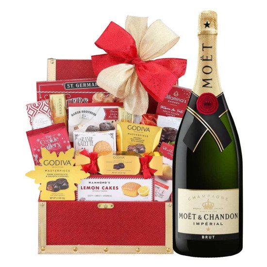Moët & Chandon Imperial Brut Champagne And Golden Godiva Gift Basket Moët & Chandon Imperial Brut Champagne And Golden Godiva Gift Basket