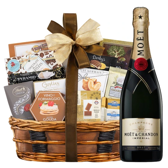 Bon Appetit Gourmet Gift Basket With Moet and Chandon Imperial Brut