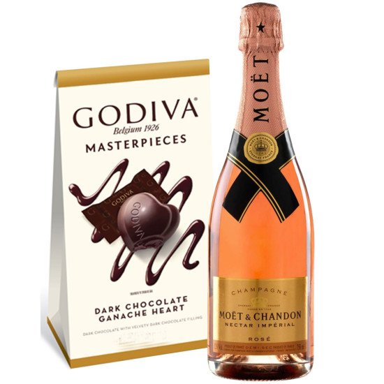Moët & Chandon Nectar Impérial Rosé Champagne with Godiva Chocolates