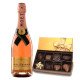 Moet & Chandon Nectar Impérial Rose Champagne & Godiva Chocolates Gift Box