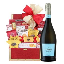 La Marca Prosecco And Golden Godiva Chocolate Gift Basket