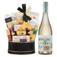 Serena Mode Sauvignon Blanc With Black & Gold Celebration Gift Basket
