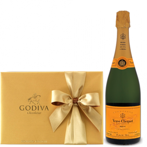Send Chocolate and Veuve Clicquot Gift Basket with fast and Safely