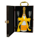 Hand-Painted Veuve Clicquot Champagne & Crystal Toast Flutes Set Hand-Painted Veuve Clicquot Champagne & Crystal Toast Flutes Set