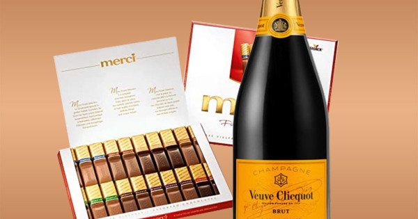Veuve Clicquot Champagne with Merci Chocolate Gift Box