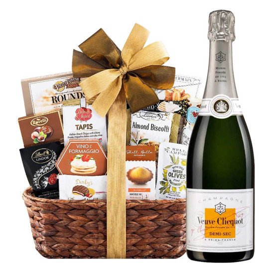 Veuve Clicquot Demi Sec and Bon Appetit Gourmet Gift Basket